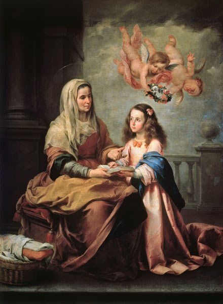 B.E.Murillo, Erziehung Jungfrau Maria a Bartolomé Esteban Perez Murillo