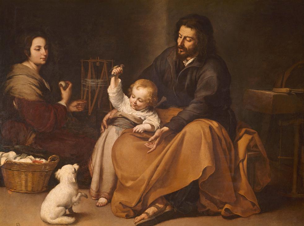 The Holy Family with the Little Bird a Bartolomé Esteban Perez Murillo