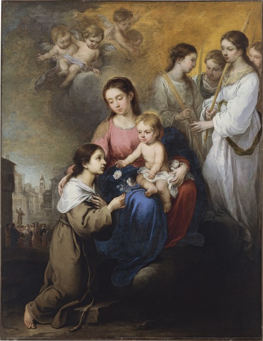 The Virgin and Child with Saint Rose of Viterbo a Bartolomé Esteban Perez Murillo