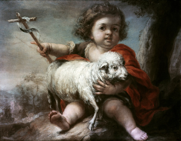 Murillo, Johannes der Täufer als Kind a Bartolomé Esteban Perez Murillo