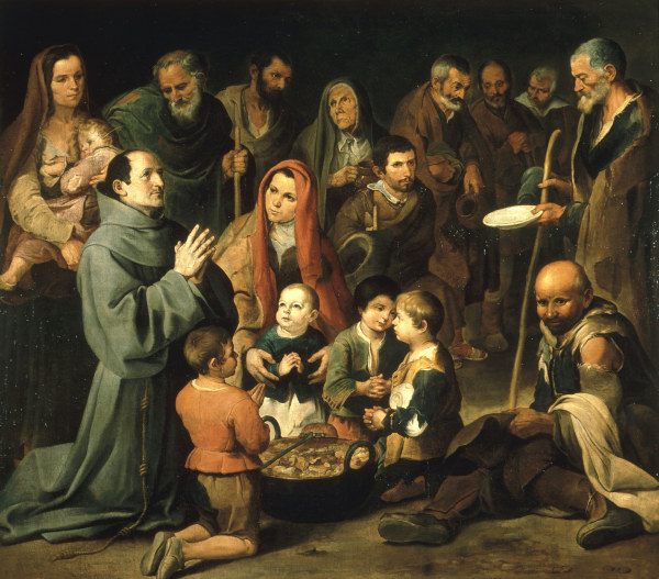 Murillo,Diego of Alcala feeding the poor a Bartolomé Esteban Perez Murillo