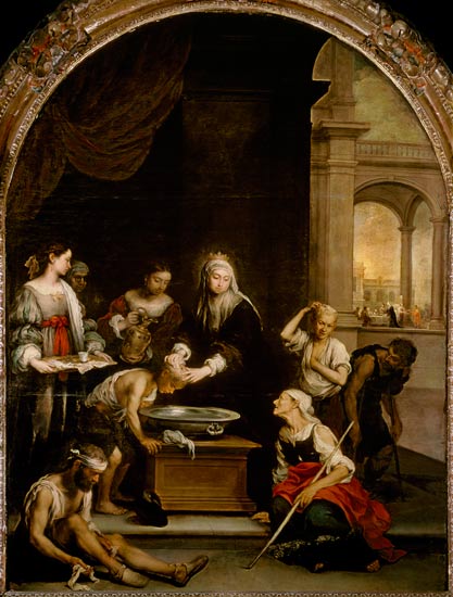 St. Elizabeth of Hungary tending the sick and leprous a Bartolomé Esteban Perez Murillo