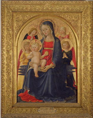 Madonna and Child with Angels, c.1467 (oil on panel) a Bartolomeo Caporali