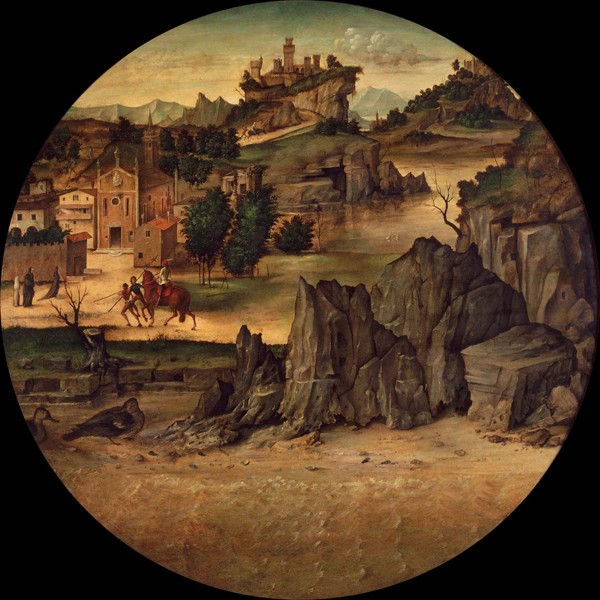 Landscape with Castles a Bartolomeo Montagna