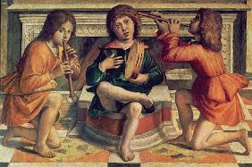 Three angel musicians