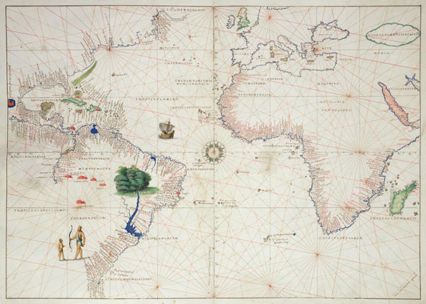 The New World, from an Atlas of the World in 33 Maps, Venice, 1st September 1553(see also 330961) a Battista Agnese
