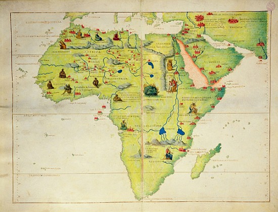 The Continent of Africa, from an Atlas of the World in 33 Maps, Venice, 1st September 1553(see also  a Battista Agnese
