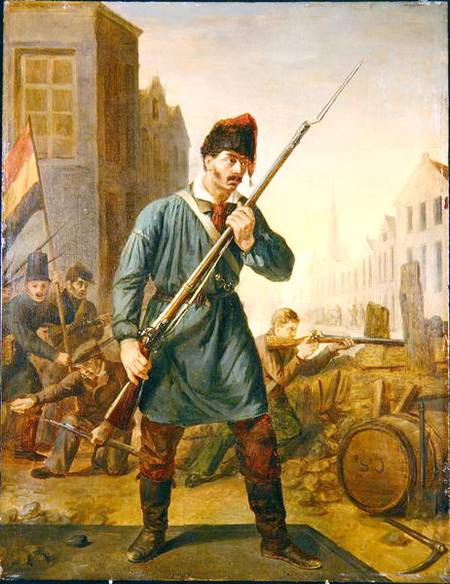 Soldier of the Belgian Revolution in 1830 a Belgian School