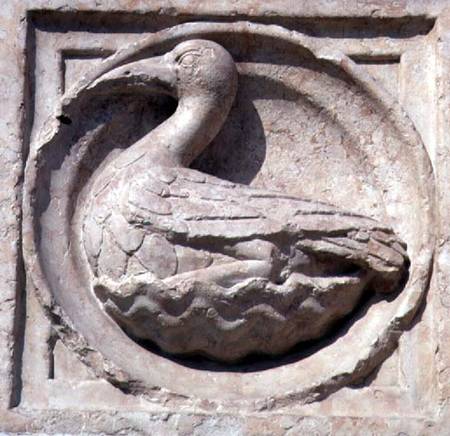 Roundel relief from the exterior frieze of the Baptistery a Benedetto  Antelami
