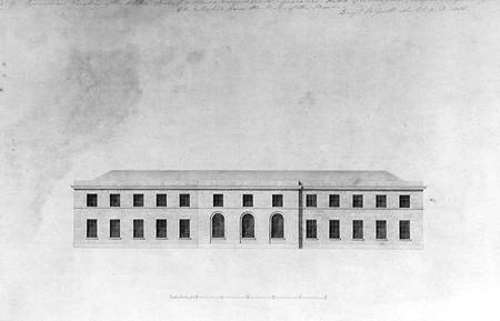 Elevation of the Kitchen Offices of a house, 1815 a Benjamin Dean Wyatt