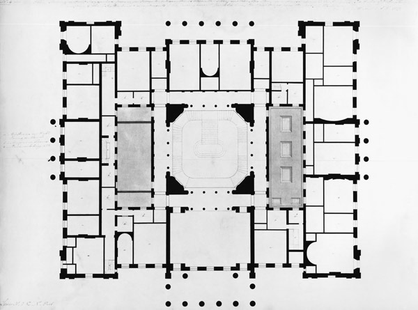 Plan of the Mezzanine floor, 1815 a Benjamin Dean Wyatt