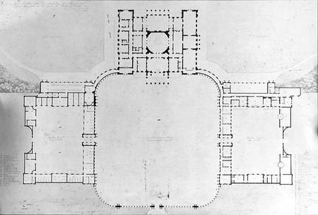 Ground plan of House and side Courts a Benjamin Dean Wyatt