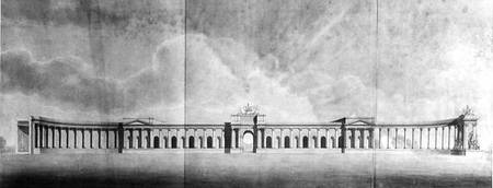 Perspective of Offices seen from the Great Court, 1815 (pen, black a Benjamin Dean Wyatt