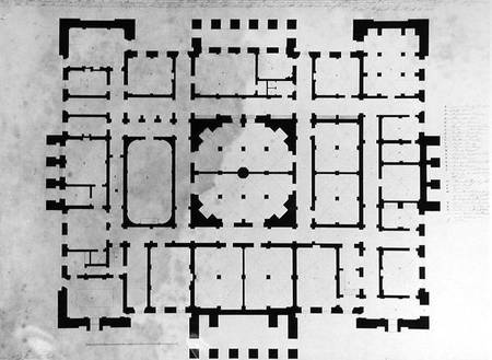 Plan of the Basement floor of a house, 1815 a Benjamin Dean Wyatt