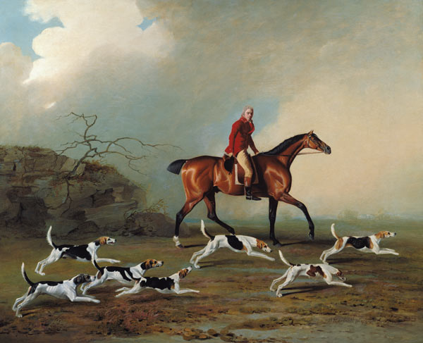 Captain W.H. Rickets at the fox-hunt in Longwood. a Benjamin Marshall