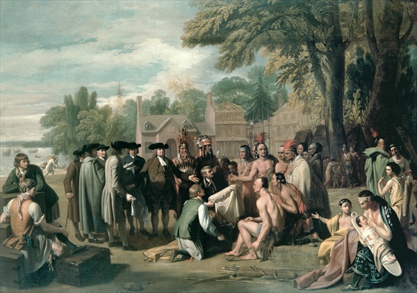 William Penn´s Vertrag mit den Indianern im November 1683 a Benjamin West