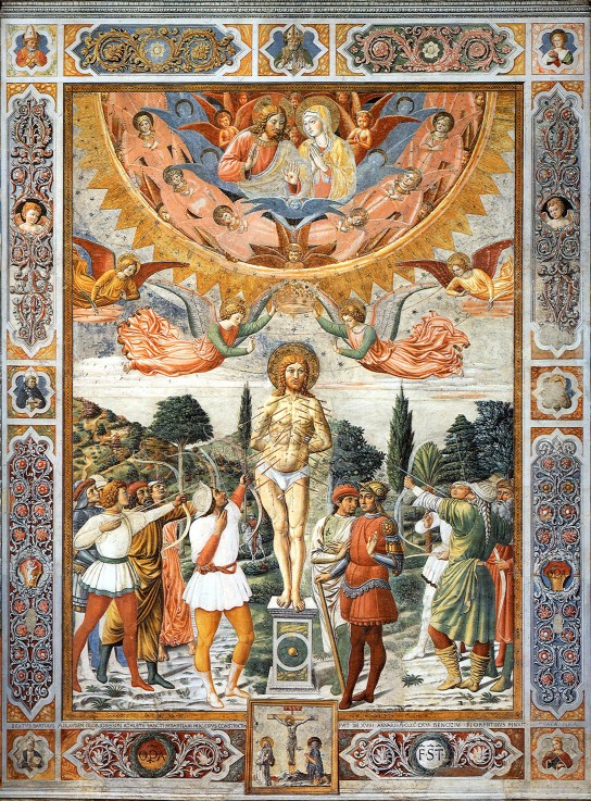 The Martyrdom of Saint Sebastian a Benozzo Gozzoli
