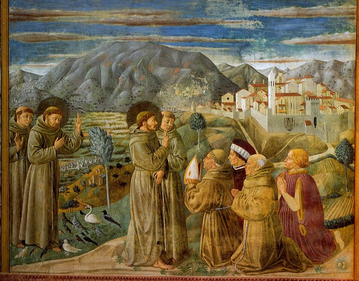 Saint Francis Preaches to the Birds (from Legend of Saint Francis) a Benozzo Gozzoli