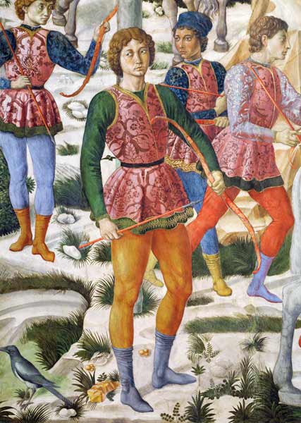 Liveried archers, detail from the Journey of the Magi cycle in the chapel a Benozzo Gozzoli