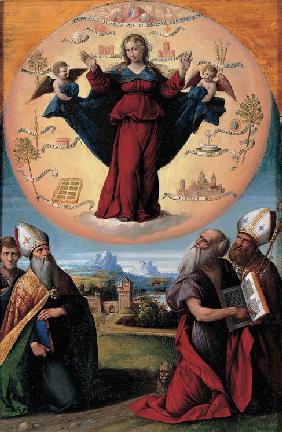 The Immaculate Conception with saints