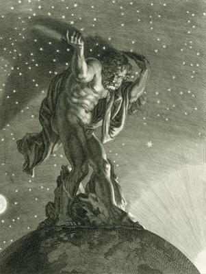 Atlas Supports the Heavens on his Shoulders, 1731 (engraving) a Bernard Picart
