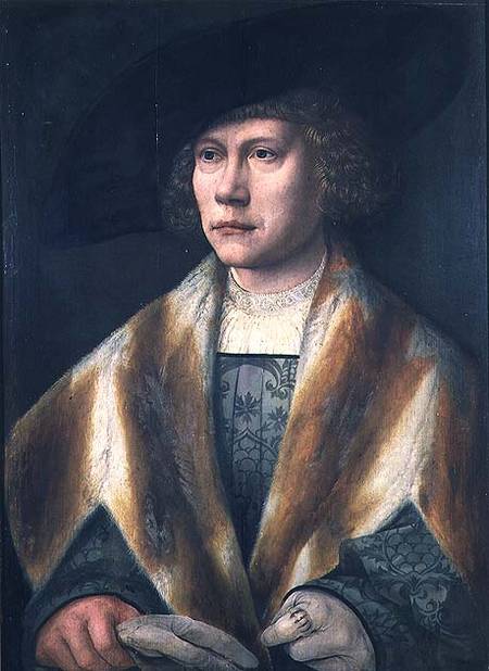 Portrait of a young man, possibly a self portrait a Bernard van Orley