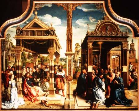 St. Thomas and St. Matthew Altarpiece, centre panel of triptych depicting scenes from the lifes of t a Bernard van Orley