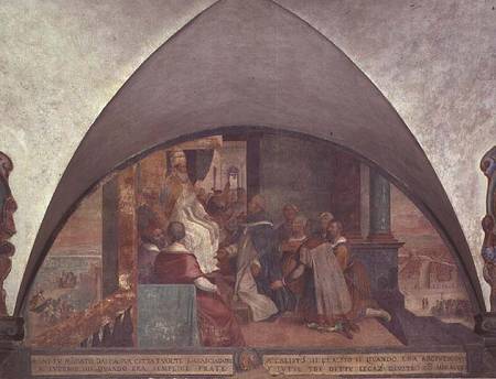 St. Antoninus Presents Himself to Pope Eugenius III as an Ambassador, lunette a Bernardino Barbatelli Poccetti