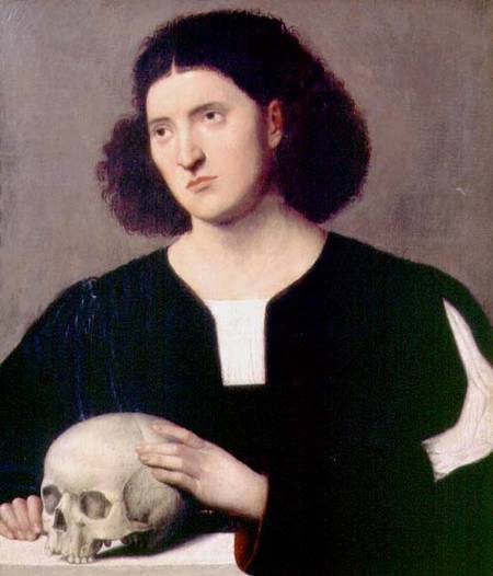 Portrait of a Young Man with a Skull a Bernardino Licinio