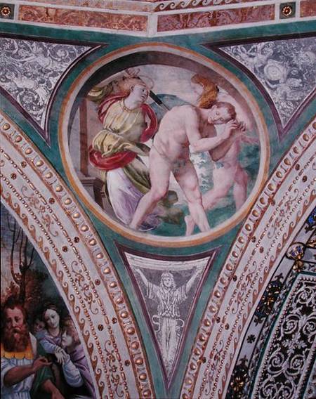 The Expulsion of Adam and Eve, from the pendentive of the dome a Bernardino Luini