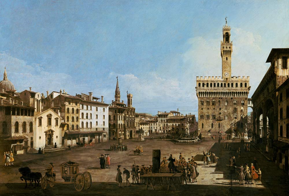 The Piazza della Signoria in Florence. a Bernardo Bellotto