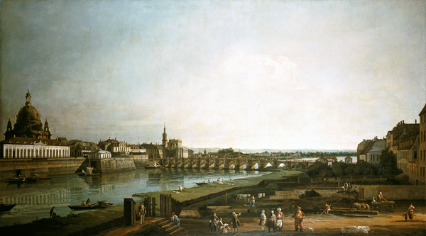 Dresden from right bank of Elbe, Bellotto a Bernardo Bellotto