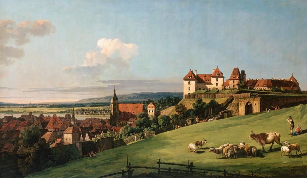 View of Pirna from the Sonnenstein Castle a Bernardo Bellotto