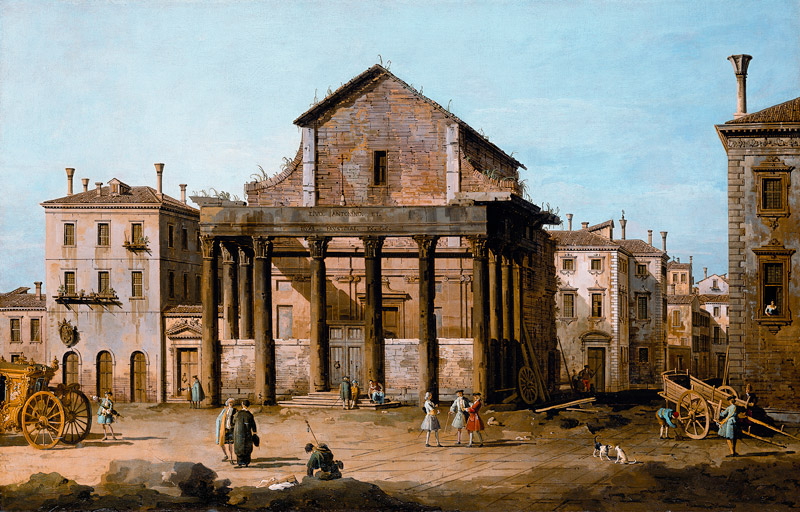 Rom: Das Forum mit dem Tempel des Antoninus und der Faustina. a Bernardo Bellotto