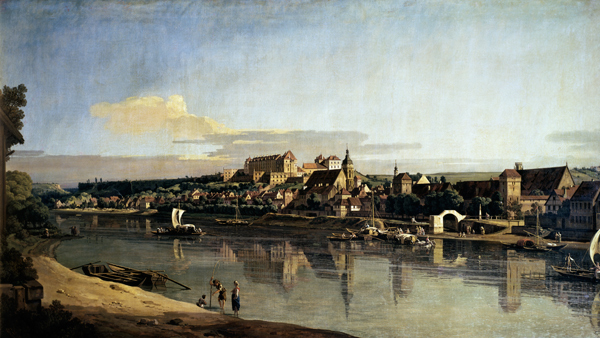 View of Pirna from the right bank of the Elbe a Bernardo Bellotto