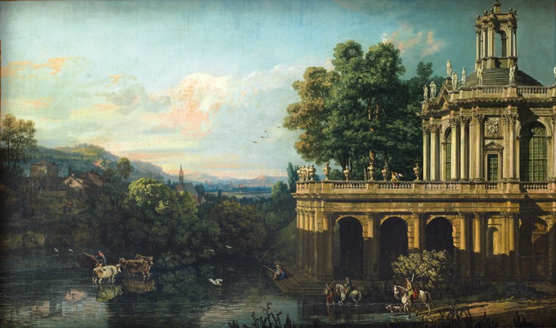 Architectural Capriccio with a Palace a Bernardo Bellotto