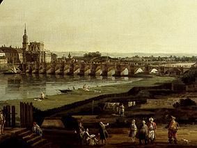 Elbufer raked Dresden of this above the Augustusbrücke (part) a Bernardo Bellotto