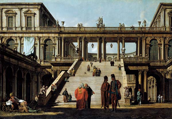 Ideal Landscape with Palace Steps a Bernardo Bellotto