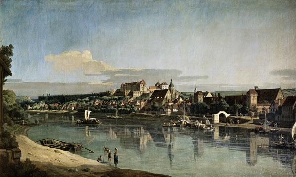 View of Pirna from the right bank of the Elba a Bernardo Bellotto