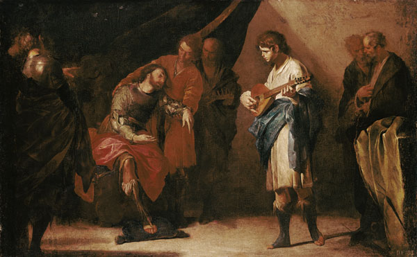 David plays in front of Saul a Bernardo Cavallino