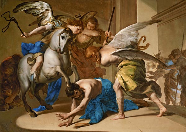 The expulsion Eliodors out of the temple a Bernardo Cavallino