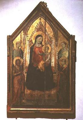 Madonna and Child enthroned with Saints (tempera on panel) a Bernardo Daddi