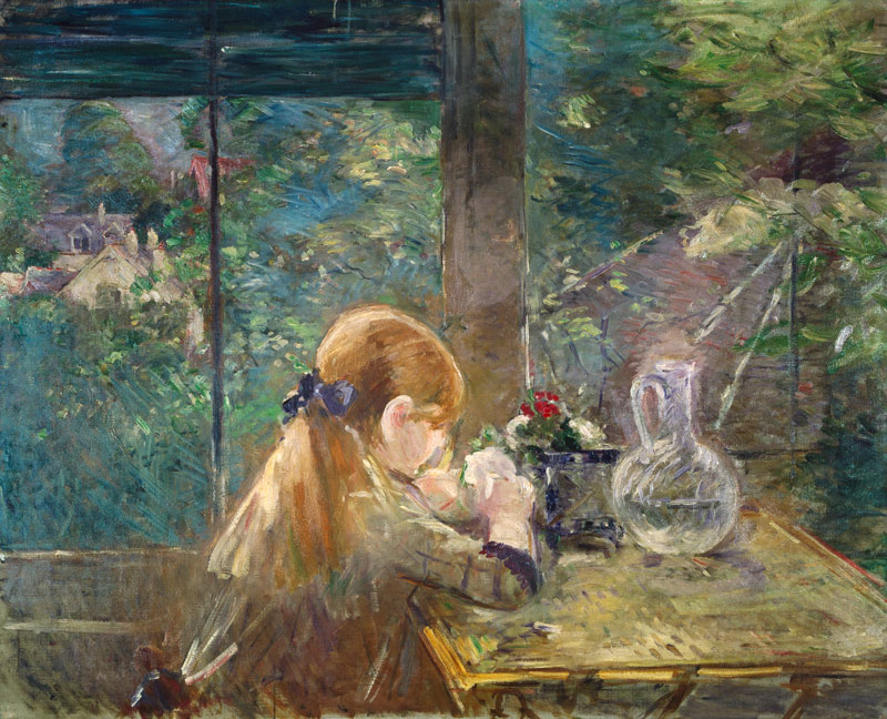 On the veranda. a Berthe Morisot