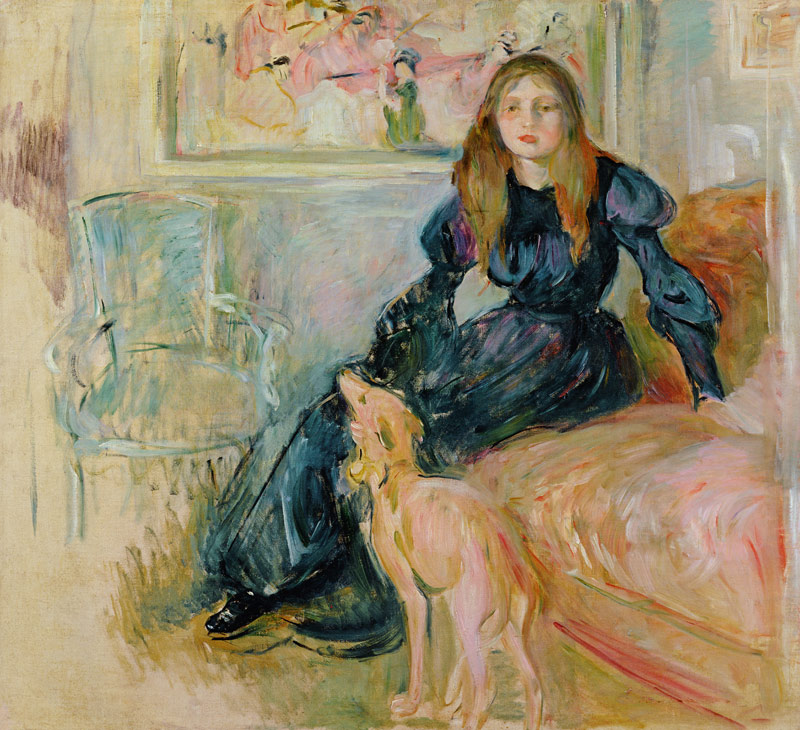 Julie Manet (1878-1966) and her Greyhound Laerte a Berthe Morisot