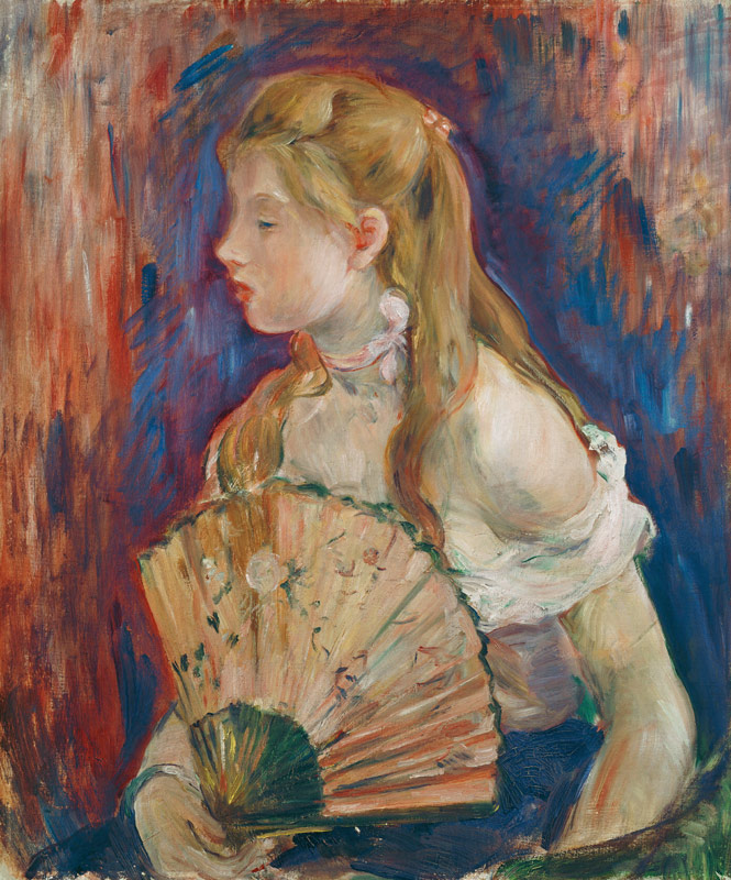 Young Girl with a Fan a Berthe Morisot