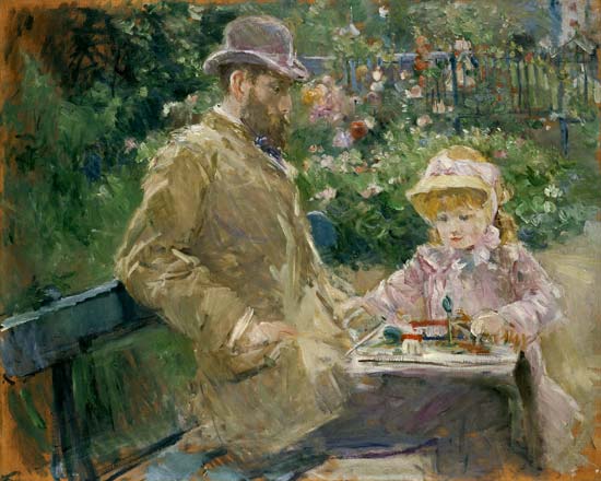 Eugene Manet and His Daughter at Bougival   a Berthe Morisot