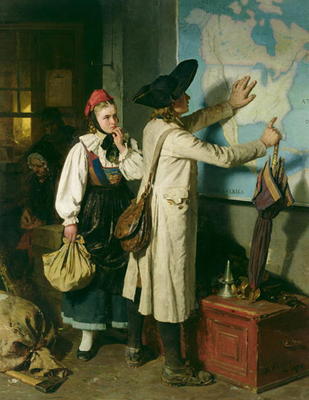 The Emigrants (oil on canvas) a Berthold Woltze