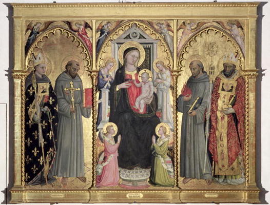 Madonna and Child with St. Louis of Toulouse, St. Francis of Assisi, St. Anthony of Padua and St. Ni a Bicci  di Lorenzo