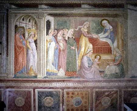 The Nativity, from the Life of the Virgin cycle in an apse chapel a Bicci  di Lorenzo