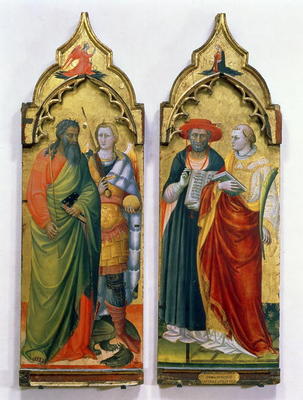 St. Andrew, St. Michael, St. Jerome and St. Lawrence (tempera on panel) a Bicci  di Lorenzo